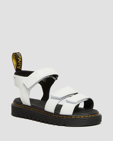 Sandalias Dr Martens Junior Klaire Cuero Correa Niños Blancos | MX 106AHK